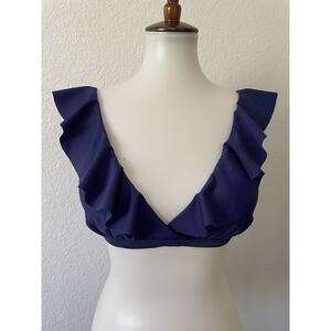 BCBG Paris Swim Bikini Top Ruffled Swimwear Beach Summer Poolside